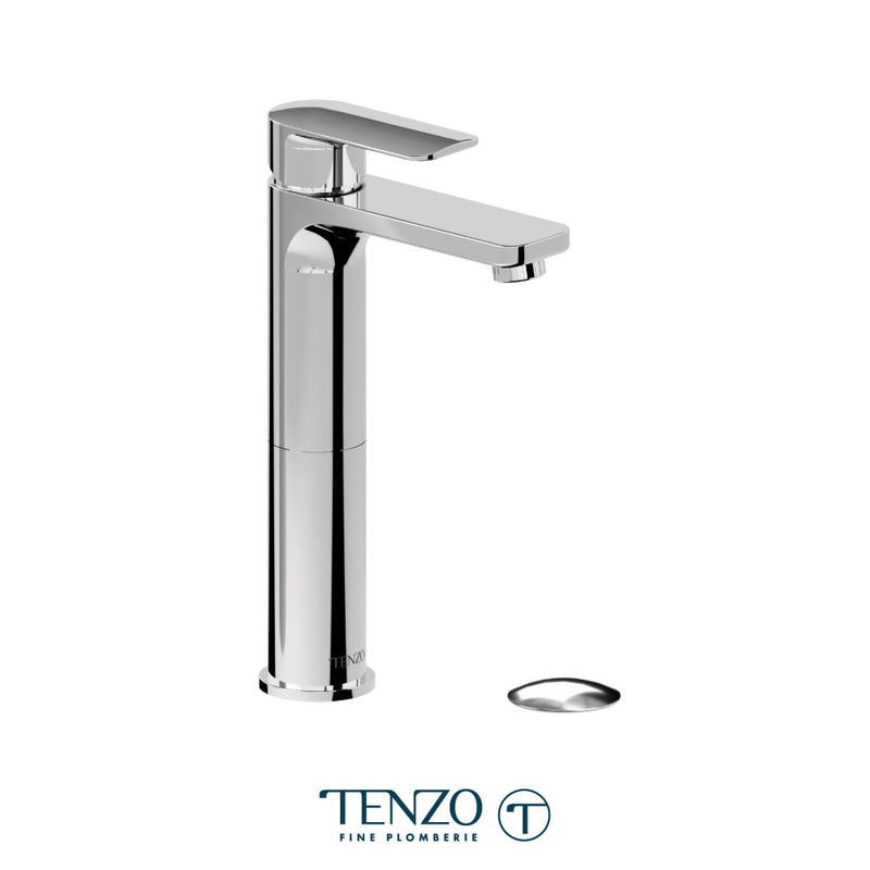 Tenzo Delano Single Hole Tall Lavatory Faucet Chrome With (W/O Overflow) Drain - DE12H-W-CR