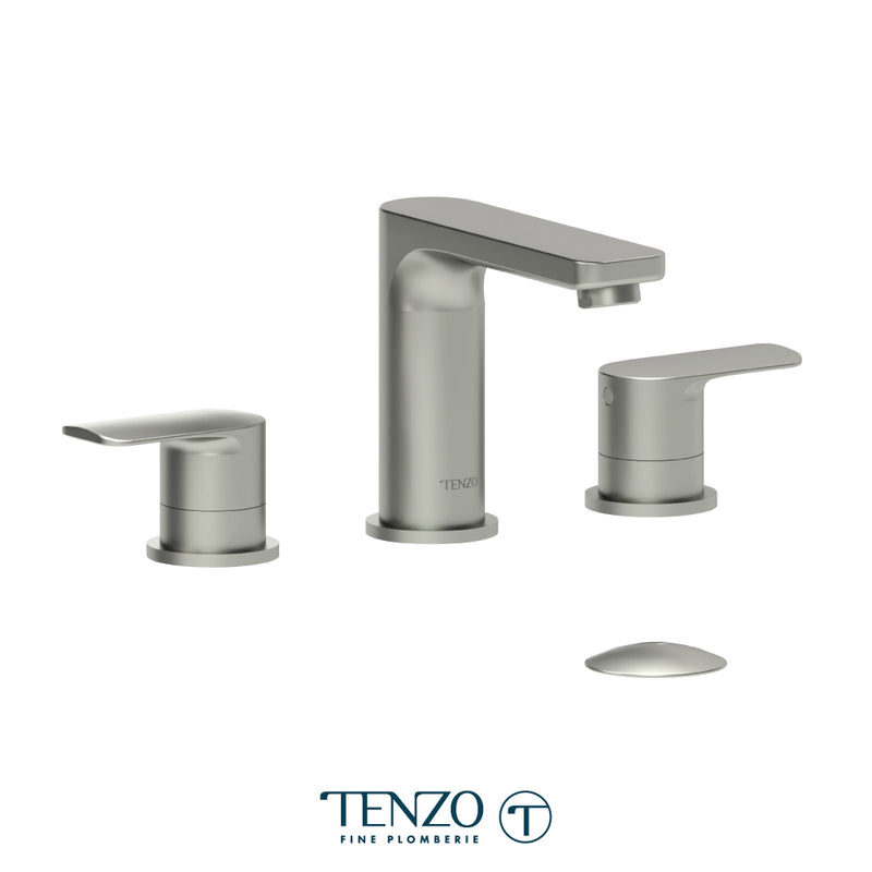 Tenzo Delano 8in Lavatory Faucet Brushed Nickel With (W/O Overflow) Drain - DE13-W-BN