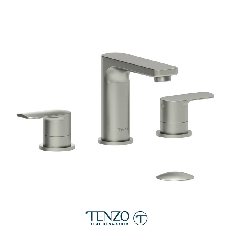 Tenzo Delano 8in Lavatory Faucet Brushed Nickel With (Overflow) Drain - DE13-P-BN