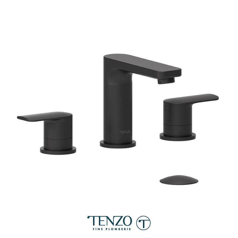 Tenzo Delano 8in Lavatory Faucet Matte Black With (Overflow) Drain - DE13-P-MB