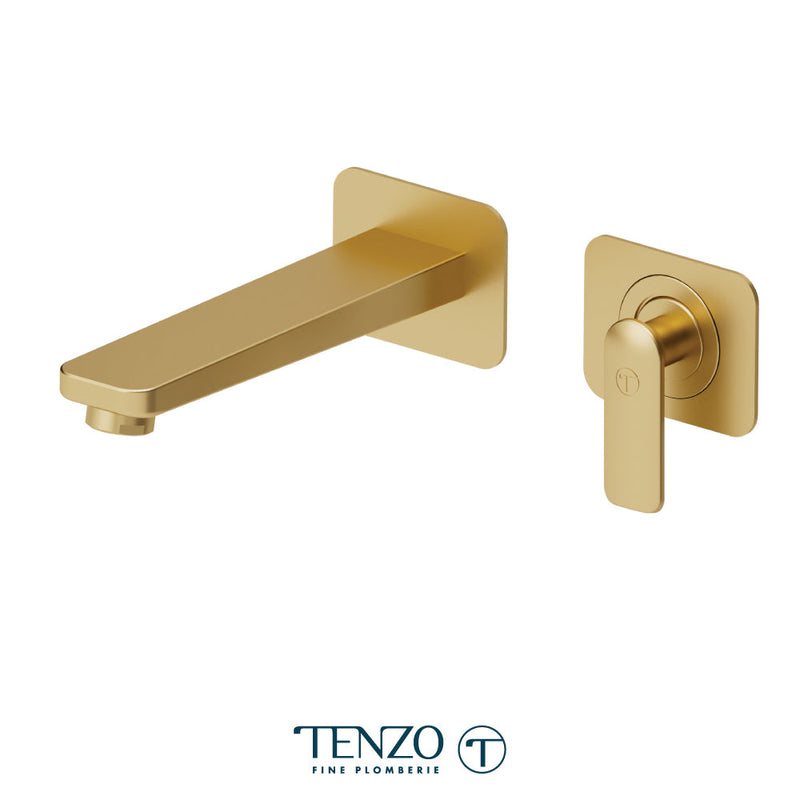 Tenzo Delano Wall Mount Lavatory Faucet Brushed Gold - DE14-BG