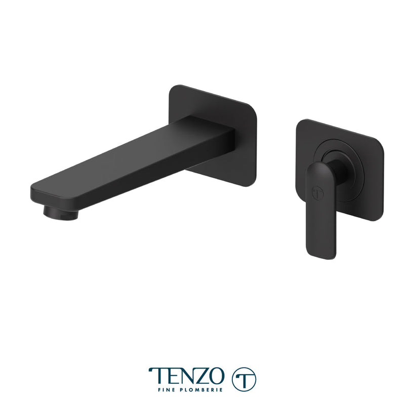 Tenzo Delano Wall Mount Lavatory Faucet Matte Black - DE14-MB