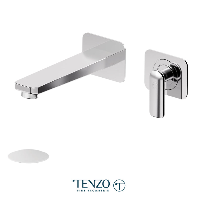 Tenzo Delano Wall Mount Lavatory Faucet Chrome With (Overflow) Drain - DE14-P-CR