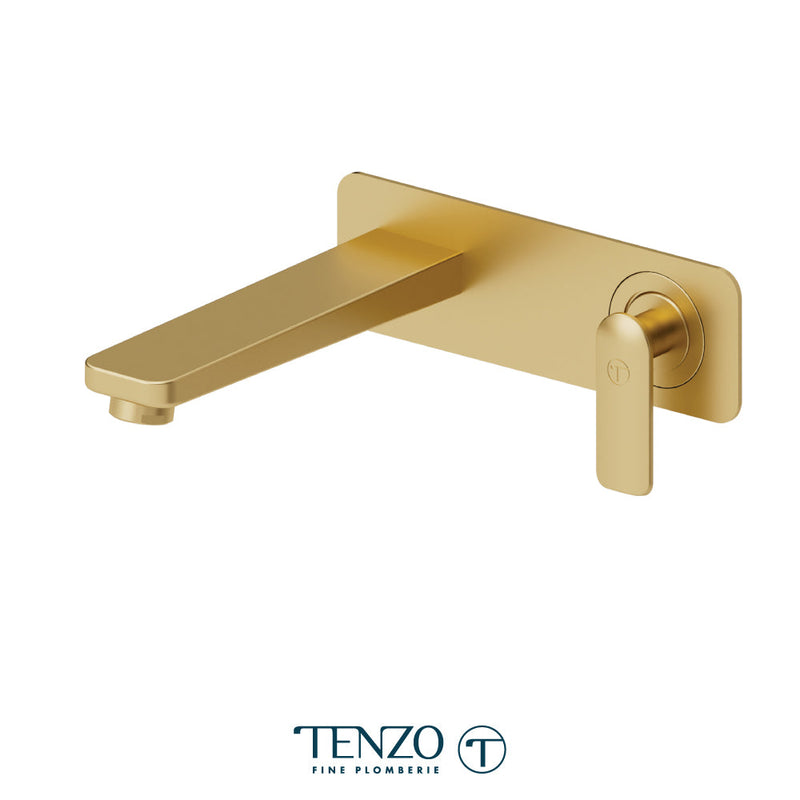 Tenzo Delano Wall Mount Lavatory Faucet Brushed Gold - DE15-BG