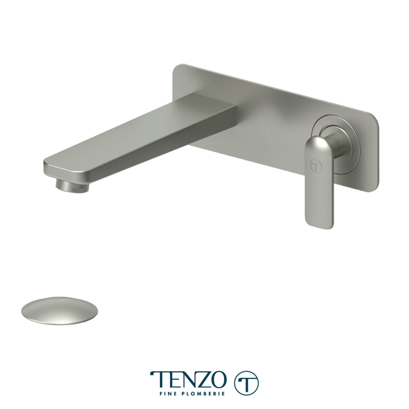 Tenzo Delano Wall Mount Lavatory Faucet Brushed Nickel With (W/O Overflow) - DE15-W-BN