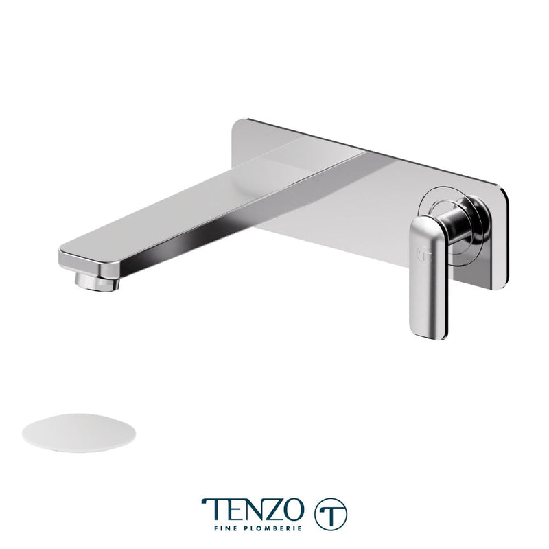 Tenzo Delano Wall Mount Lavatory Faucet Chrome With (Overflow) Drain - DE15-P-CR