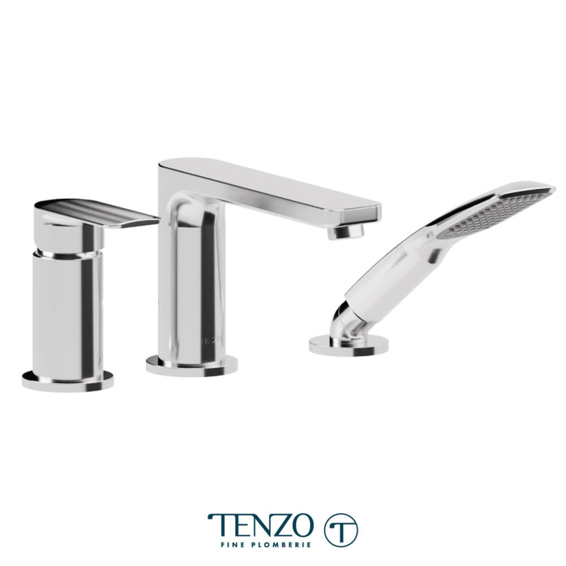 Tenzo Delano Deck Mount 3 Pcs Tub Filler Chrome - DE35-PB-CR
