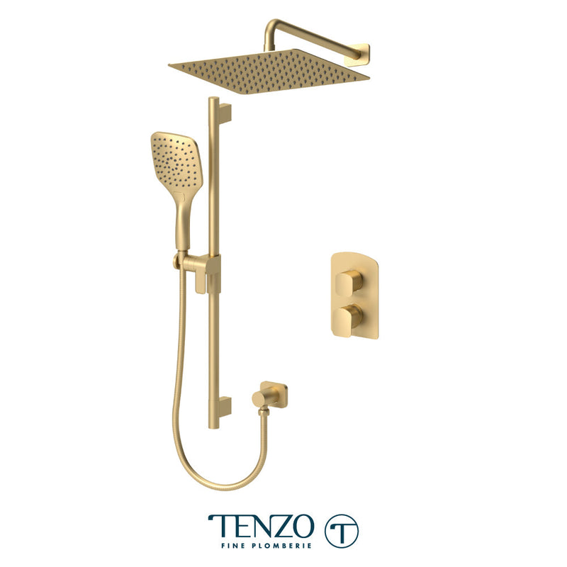 Tenzo Delano T-Box Kit 2 Functions Pres Bal Brushed Gold Finish - DEPB32-20112-BG
