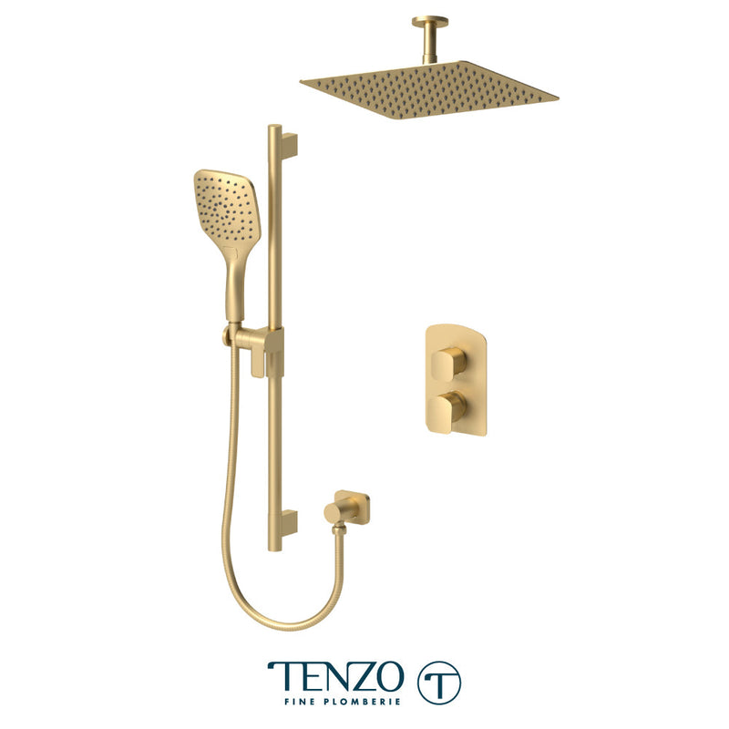 Tenzo Delano T-Box Kit 2 Functions Pres Bal Brushed Gold Finish - DEPB32-21132-BG