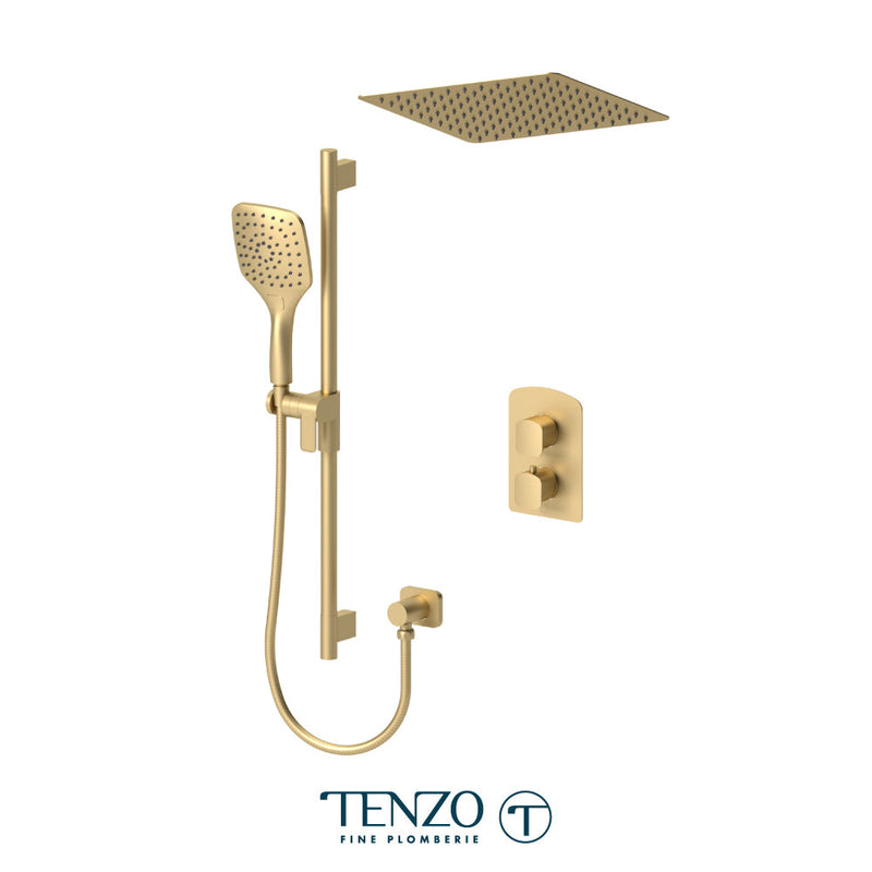 Tenzo Delano T-Box Kit 2 Functions Pres Bal Brushed Gold Finish - DEPB32-21164-BG