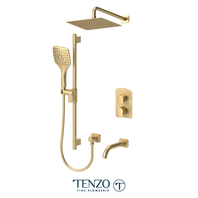 Tenzo Delano T-Box Kit 3 Functions Pres Bal Brushed Gold Finish - DEPB33-501115-BG