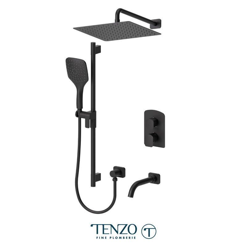 Tenzo Delano T-Box Kit 3 Functions Pres Bal Matte Black Finish - DEPB33-501125-MB
