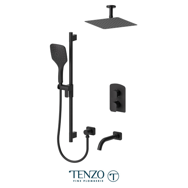 Tenzo Delano T-Box Kit 3 Functions Pres Bal Matte Black Finish - DEPB33-511315-MB