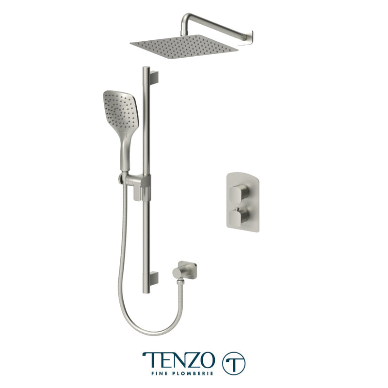 Tenzo Delano T-Box Kit 2 Functions Thermo Brushed Nickel Finish - DET32-20111-BN
