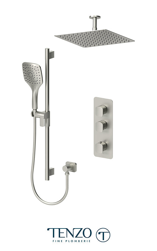 Tenzo Delano Extenza Kit 2 Functions Thermo Brushed Nickel Finish - DET42-21132-BN