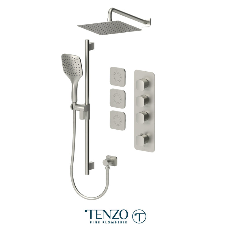 Tenzo Delano Extenza Kit 3 Functions Thermo Brushed Nickel Finish - DET43-571168-BN