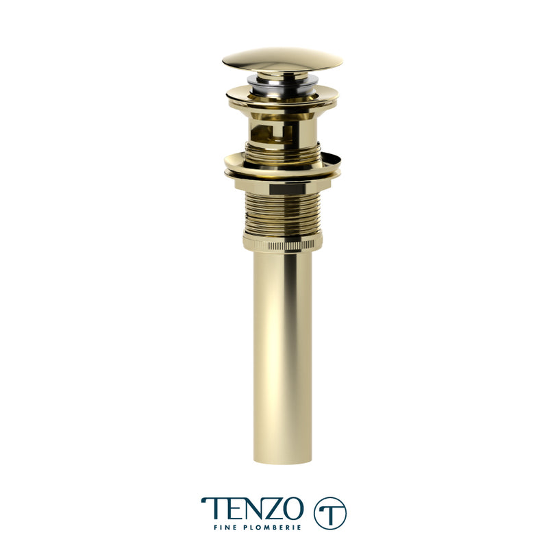 Tenzo Push Pop-Up Drain With Oveflow Round Champain Gold - DR-OF-01-CG