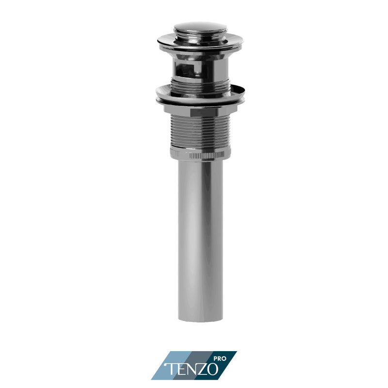 Tenzo Push Pop-Up Drain With Oveflow Round Chrome - DR-OF-02-CR