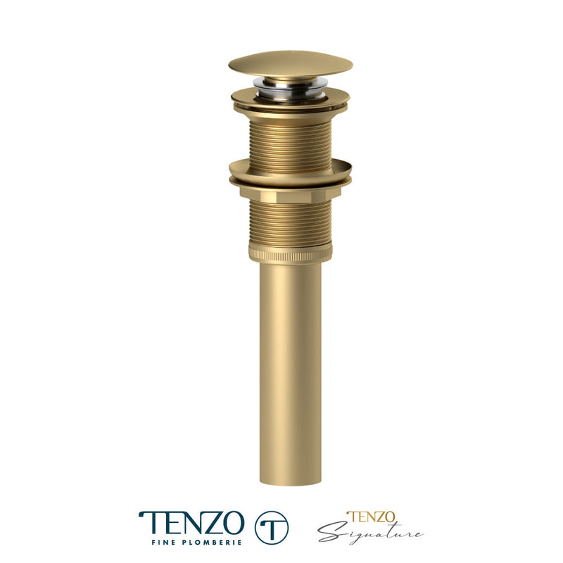 Tenzo Push Pop-Up Drain Without Oveflow Round Brushed Gold - DR-WOF-01-BG