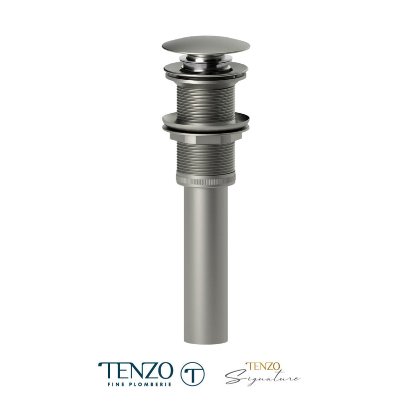 Tenzo Push Pop-Up Drain Without Oveflow Round Brushed Nickel - DR-WOF-01-BN