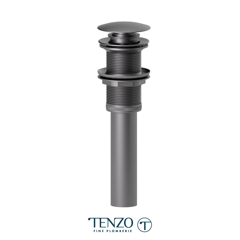 Tenzo Push Pop-Up Drain Without Oveflow Round Gun Metal - DR-WOF-01-GM