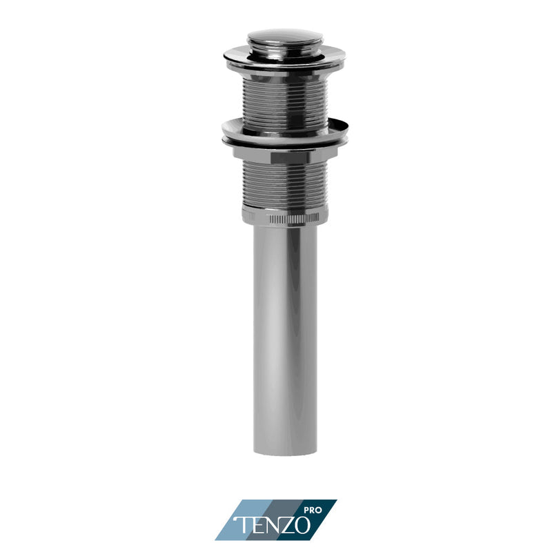 Tenzo Push Pop-Up Drain Without Oveflow Round Chrome - DR-WOF-02-CR