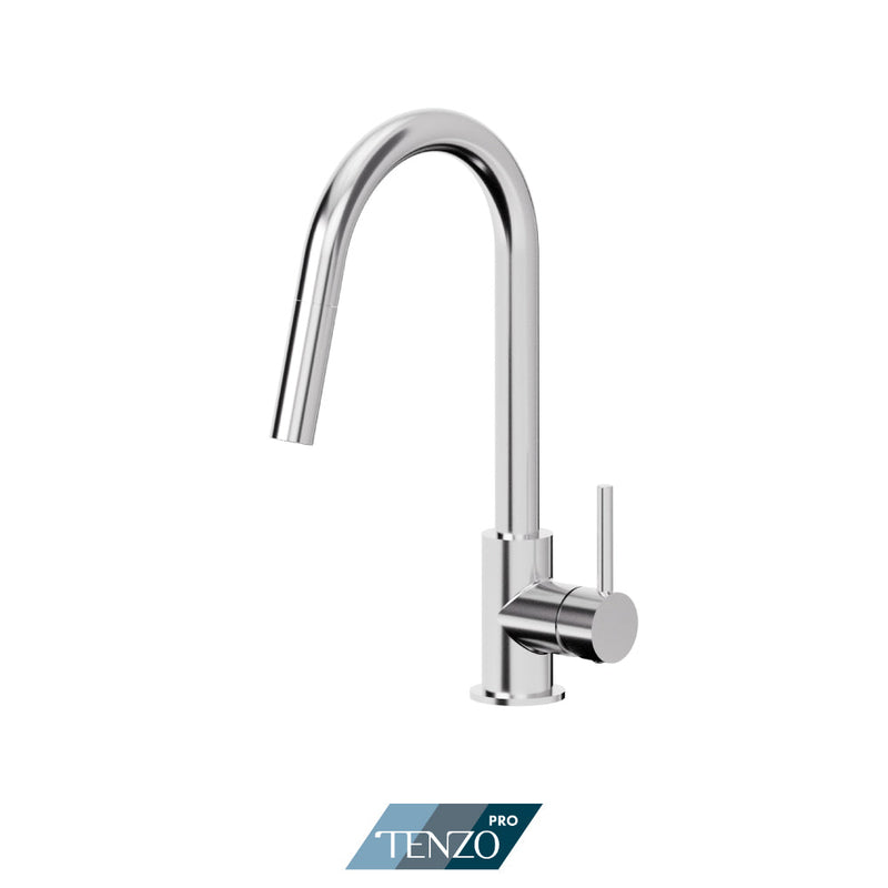 Tenzo Echo Single-Handle Kitchen Faucet With Pull-Down & 2-Function Hand Shower Chrome Finish - EC130-CR
