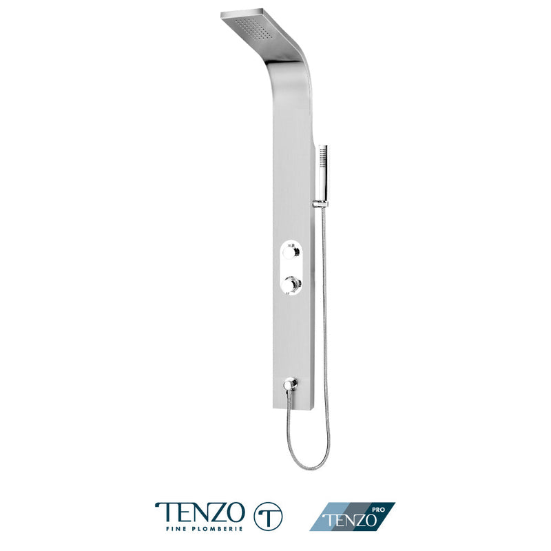 Tenzo Evolo Shwr Col. Stain. Steel [Sh. Head Hand Shwr] Pres. Balanced/Div. Finish Brushed - ETZST-62