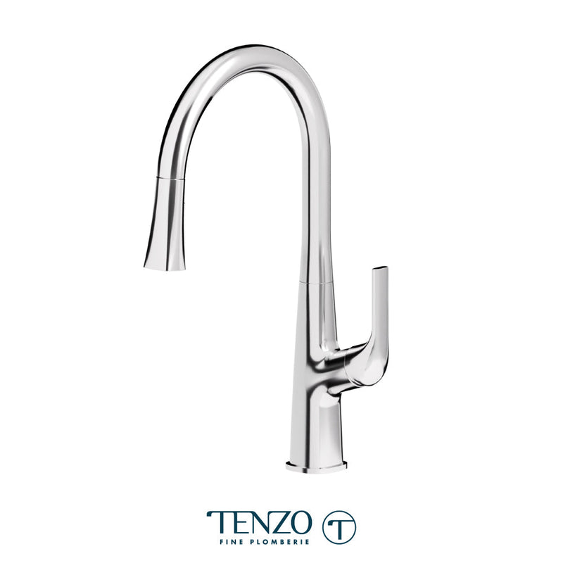 Tenzo Felicia Single-Handle Kitchen Faucet With Pull-Down & 2-Function Hand Shower Chrome - FE130-CR