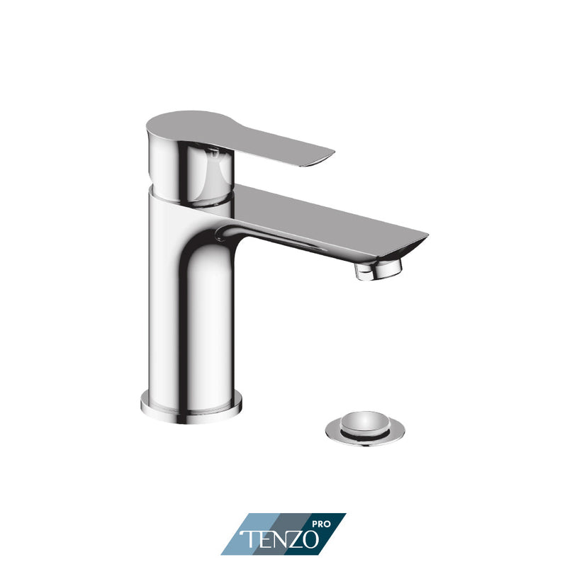 Tenzo Galia Single Hole Lavatory Faucet Chrome With Drain (Overflow) - GA11-P-CR