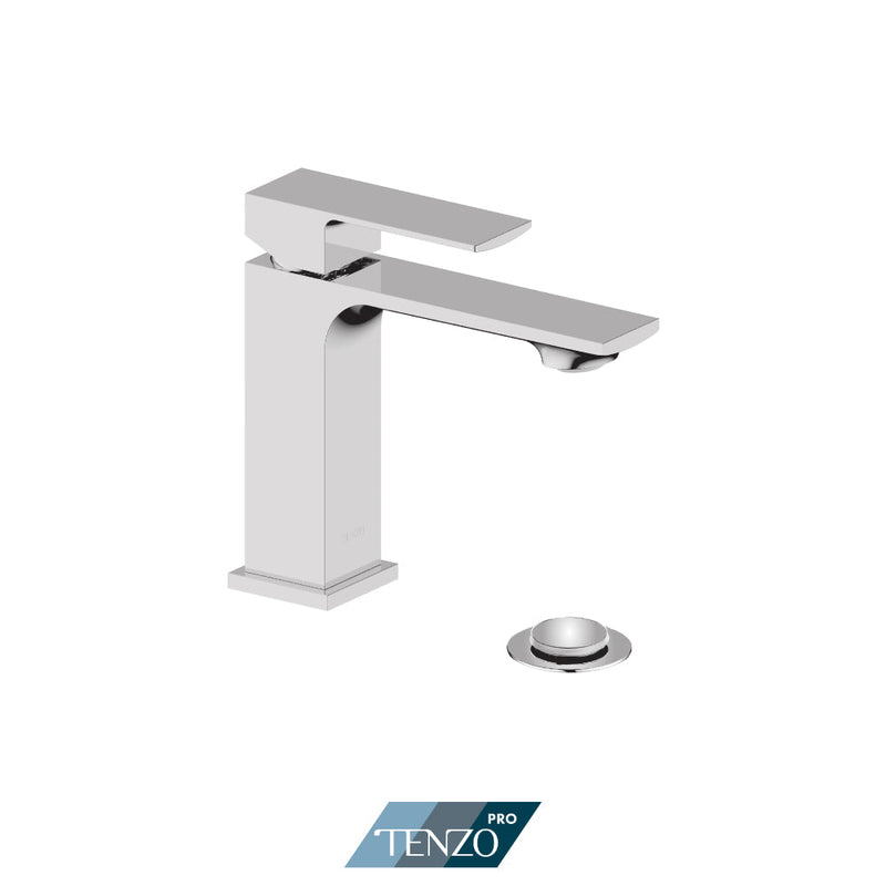 Tenzo Kalissa Single Hole Lavatory Faucet Chrome With Drain (Overflow) - KA11-P-CR