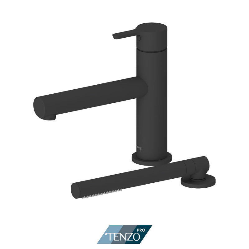 Tenzo Mylo Deck Mount 2 Pcs Tub Filler Matte Black - MY36-PB-MB