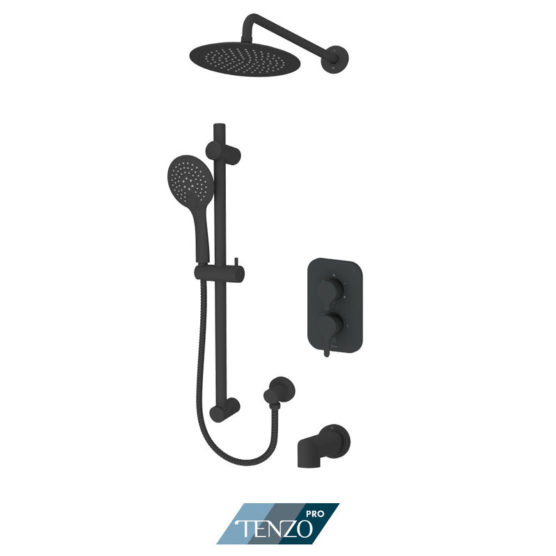 Tenzo Mylo Tenzo Pro Kit 2 & 3 Functions Pres Bal Matte Black Finish - MYPB23-1131-MB