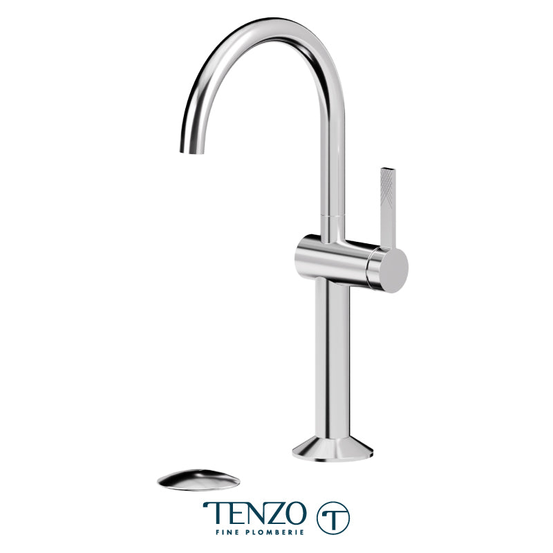 Tenzo Paloma Single Hole Tall Lavatory Faucet Chrome With (W/O Overflow) Drain - PAL12-W-CR
