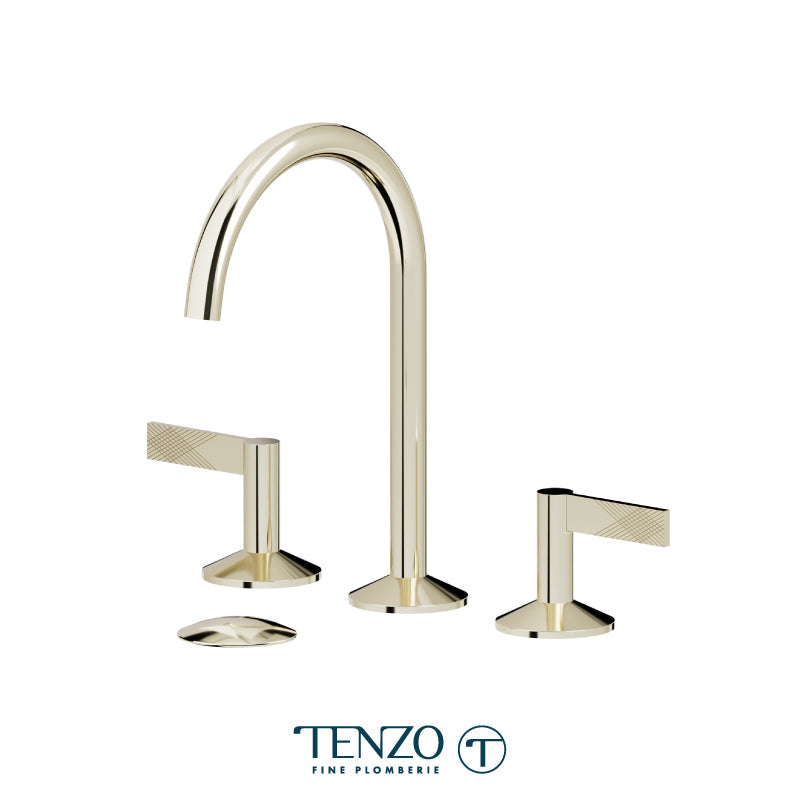 Tenzo Paloma 8in Lavatory Faucet Champain Gold With (Overflow) Drain - PAL13-P-CG