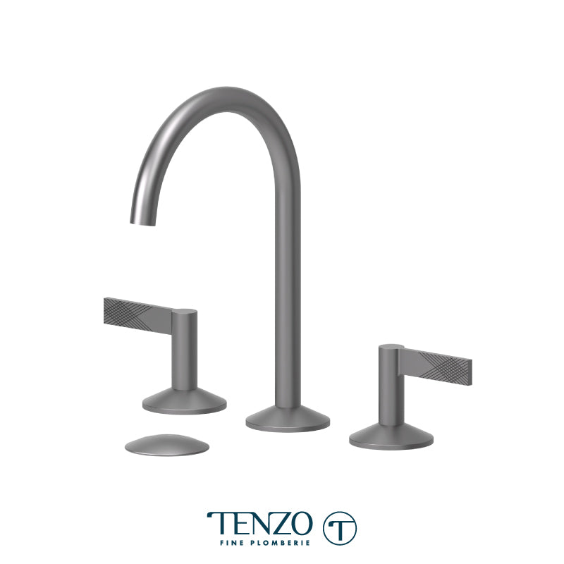 Tenzo Paloma 8in Lavatory Faucet Gun Metal With (Overflow) Drain - PAL13-P-GM