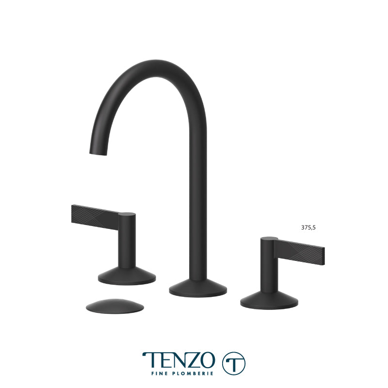 Tenzo Paloma 8in Lavatory Faucet Matte Black With (W/O Overflow) Drain - PAL13-W-MB