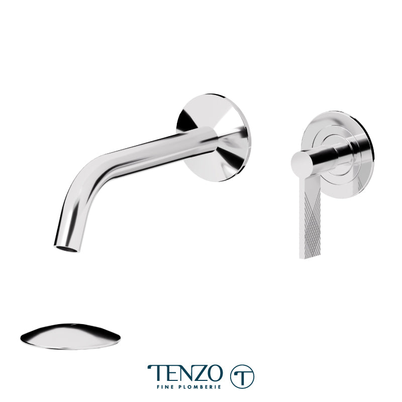 Tenzo Paloma Wall Mount Lavatory Faucet Chrome With (Overflow) Drain - PAL14-P-CR