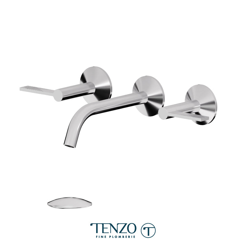 Tenzo Paloma Wall Mount Lavatory Faucet Chrome With (W/O Overflow) Drain - PAL16-W-CR