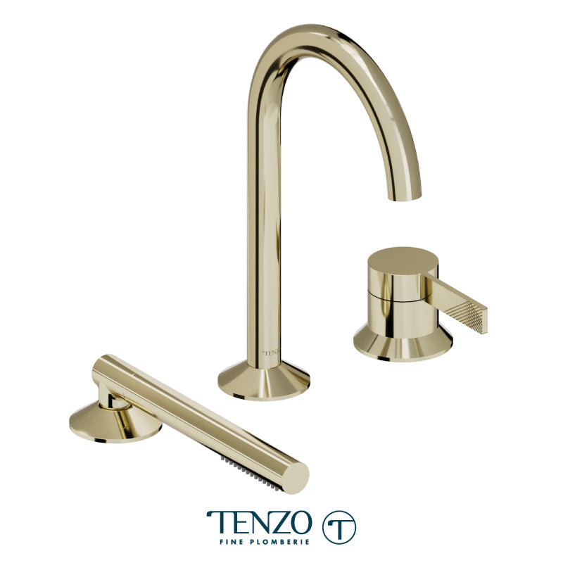 Tenzo Paloma Deck Mount 3 Pcs Tub Filler Champain Gold - PAL35-CG