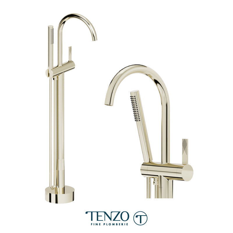 Tenzo Paloma Floor Mount Tub Filler Champain Gold - PAL52-CG