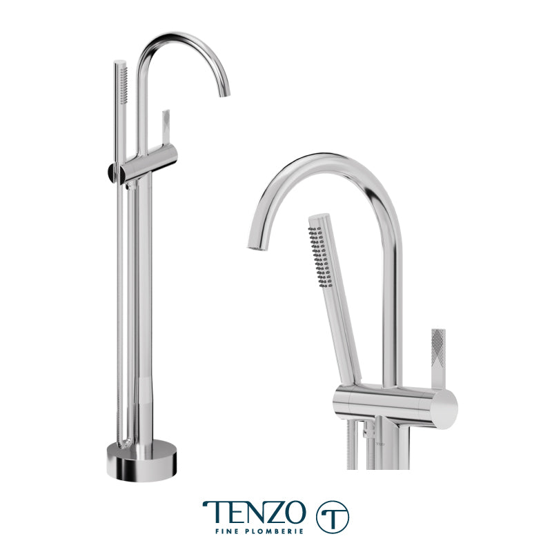 Tenzo Paloma Floor Mount Tub Filler Chrome - PAL52-CR