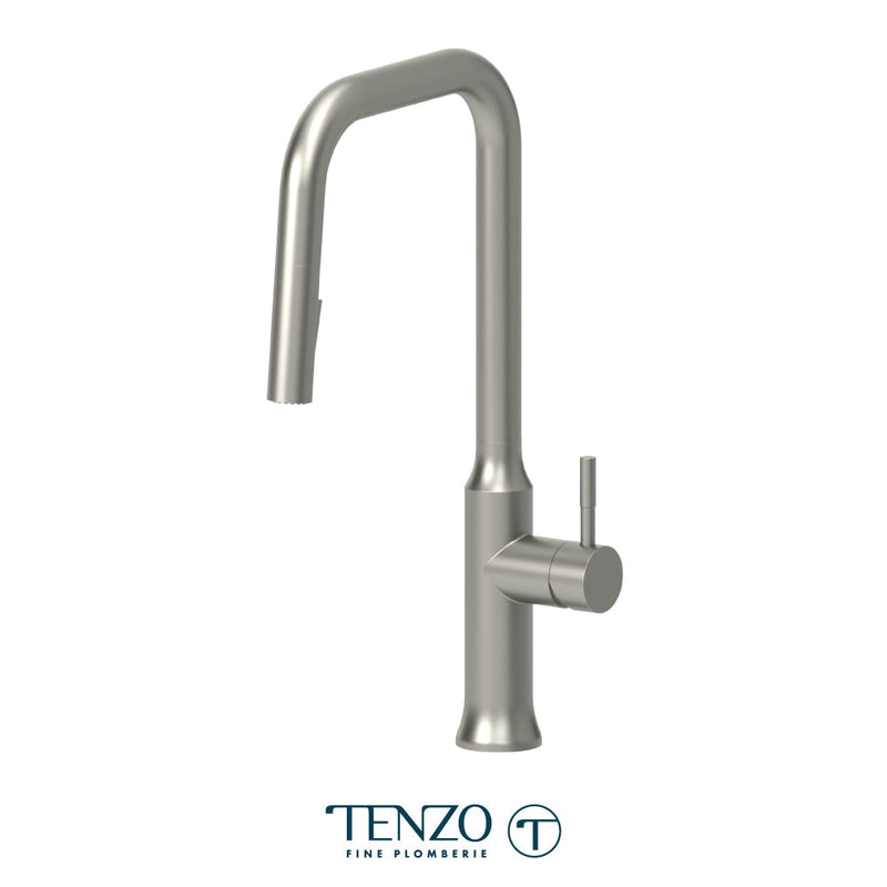 Tenzo Regia Single-Handle Kitchen Faucet With Pull-Down & 2-Function Hand Shower Brushed Stain. Steel - RE131-SS