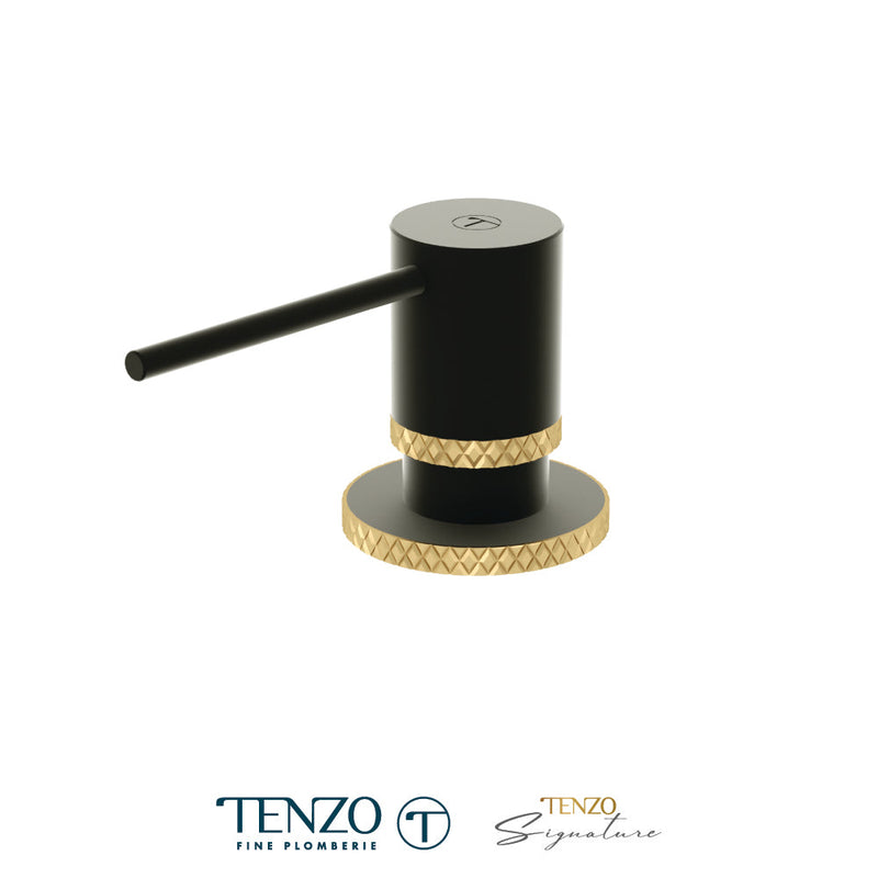 Tenzo Bellacio Soap Dispenser Matte Black / Brushed Gold - SD-BE-01-C-MB-BG