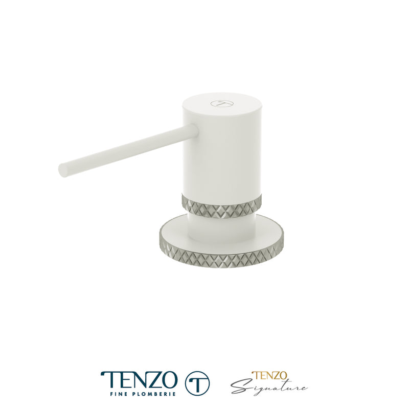 Tenzo Bellacio Soap Dispenser Matte White / Stainless Steel - SD-BE-01-C-MW-SS
