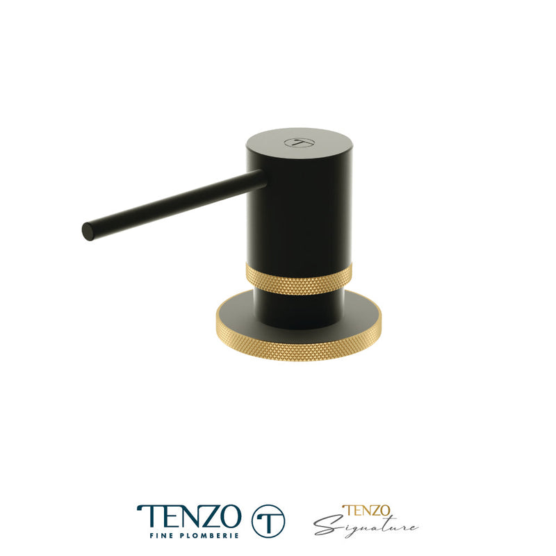 Tenzo Bellacio Soap Dispenser Matte Black / Brushed Gold - SD-BE-01-F-MB-BG