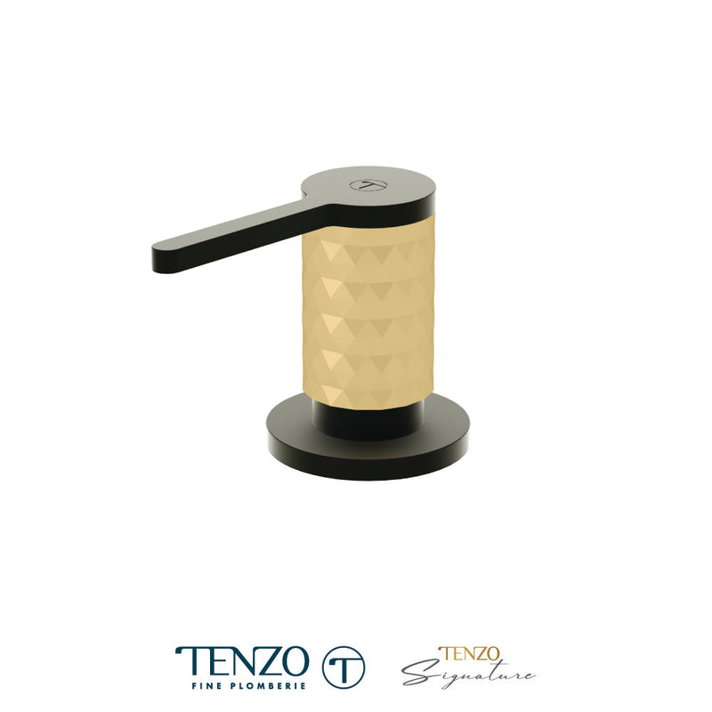 Tenzo Calozy Soap Dispenser Matte Black / Brushed Gold - SD-CA-01-MB-BG
