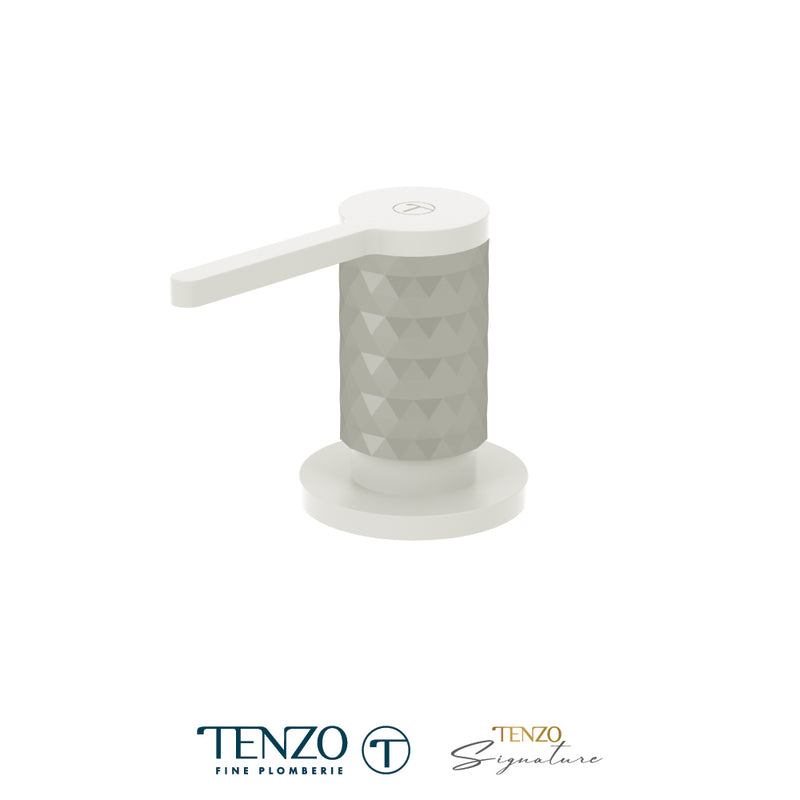 Tenzo Calozy Soap Dispenser Matte White / Stainless Steel - SD-CA-01-MW-SS