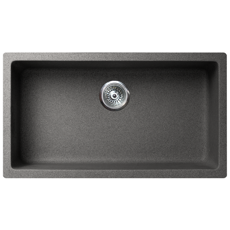 Pearl VERTU-M 31" Single Bowl Undermount Kitchen Sink – Graphite NuGranite w/ Grid – GVS3177-GR