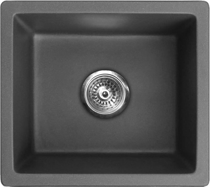 Pearl VERTU-T 18" Single Bowl Undermount Bar / Prep Kitchen Sink – Graphite NuGranite – GVS1816-GR